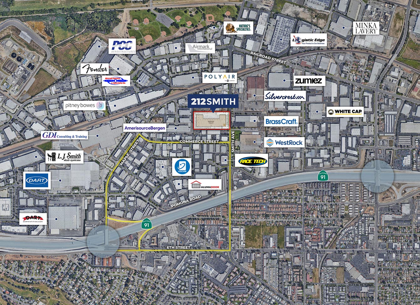 212 Smith Ave - Corporate Neighbors Aerial Graphic